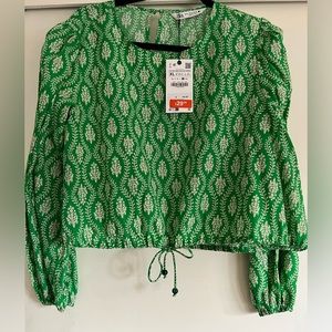 NWT Zara Cropped Blouse